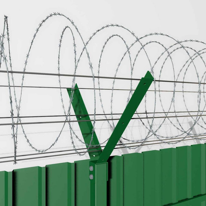 Кронштейн для колючей проволоки V-образный уголок 25х25 мм зеленый мох фото 2