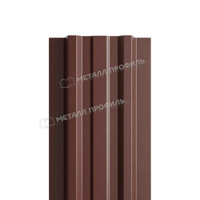 Штакетник Металл Профиль LАNE-T 0,5 PURMAN® RAL 8017 Коричневый шоколад