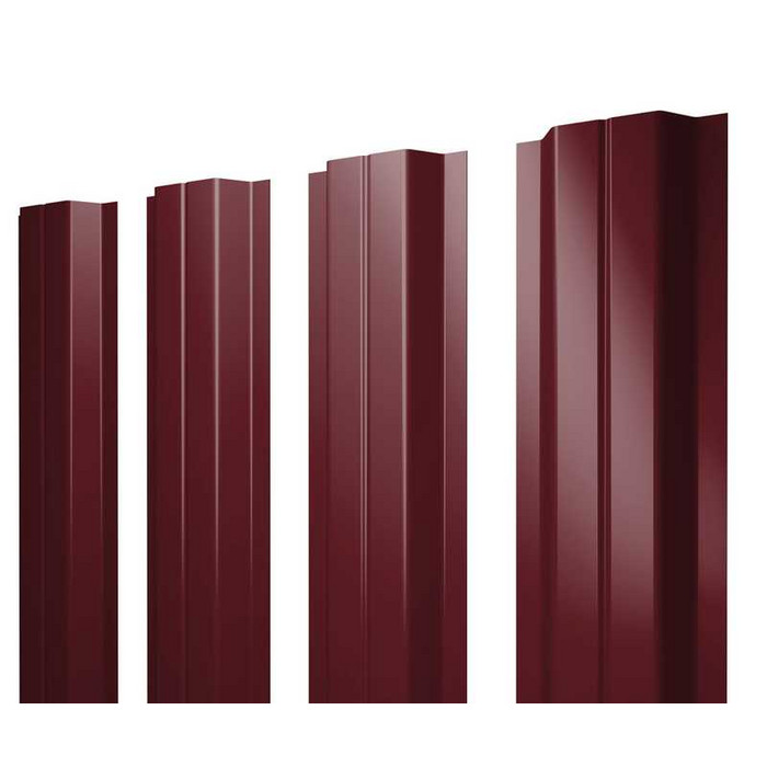 Штакетник П-образный В Grand Line 0,5 Velur RAL 3005 Красное Вино
